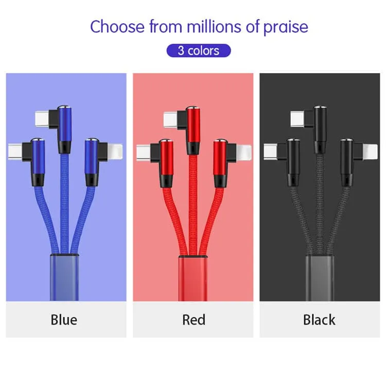 Eonline 3in1 USB-Ladekabel mit 90 Grad Anschlüssen – Bild 6