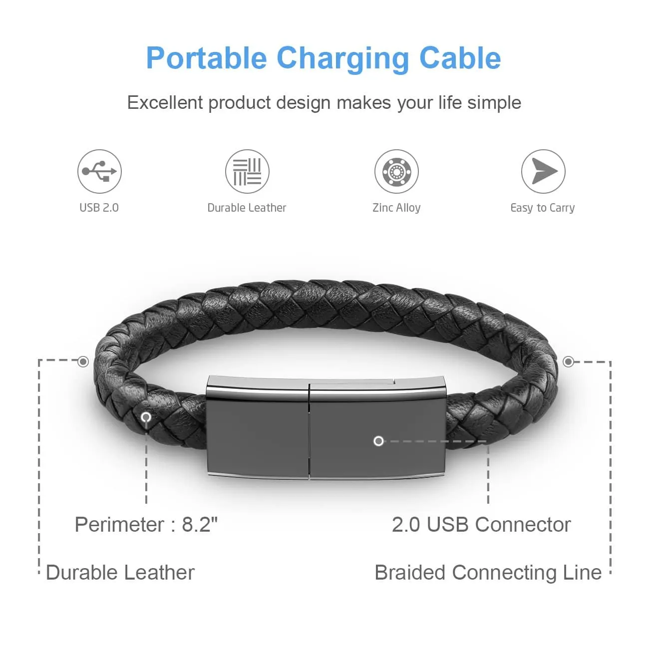 Chargeband – Lederarmband (Lade- und Datenkabel) – Bild 3