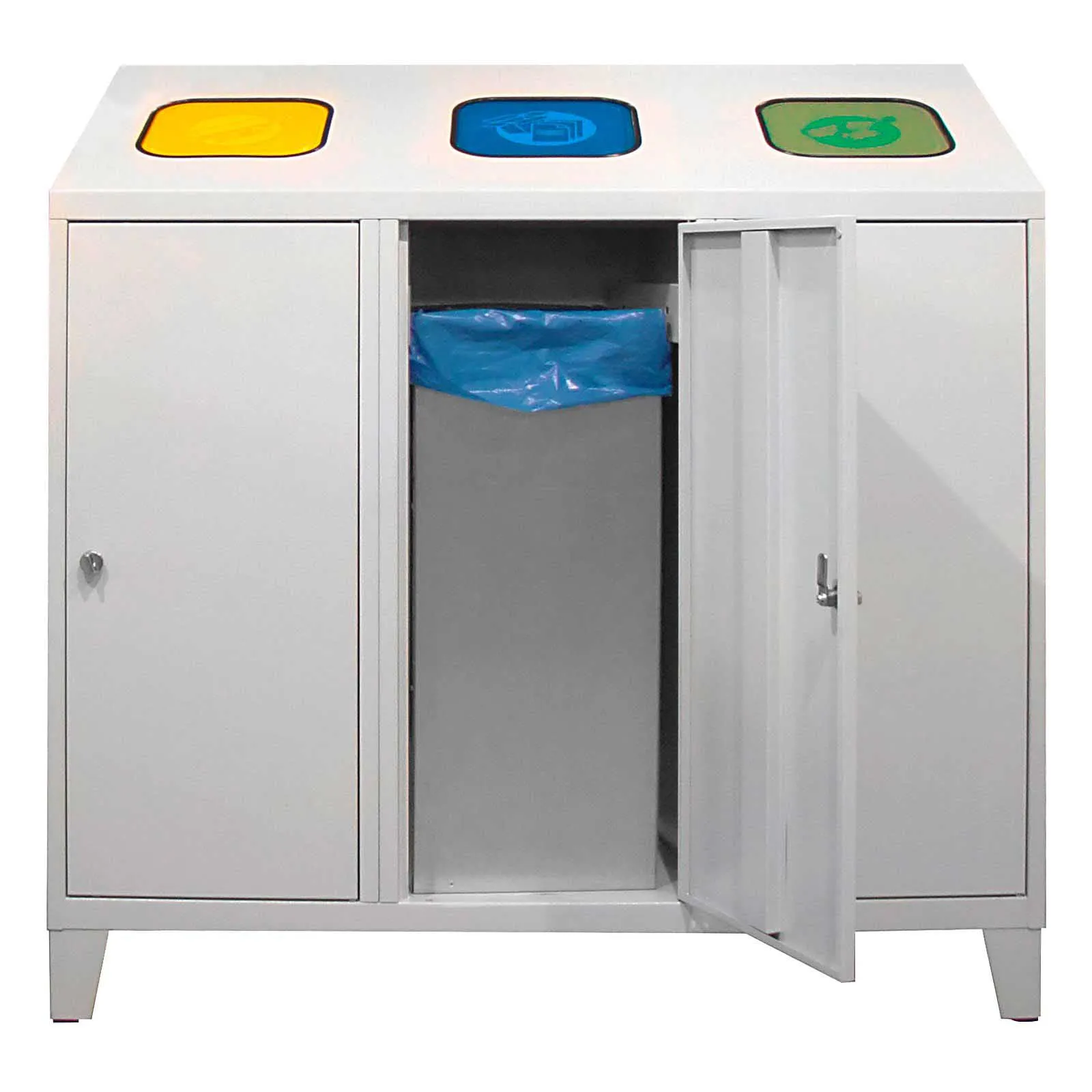 INOVATEC 3-Fach Abfallsammler Werststoffsammler selbstschließend, max. 360 Liter – Bild 3